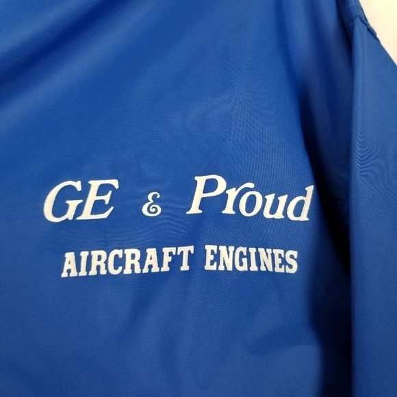 Vintage USA Windbreaker GE & Proud Aircraft Engines Helicopter Graphics Airplane - Picture 6 of 11